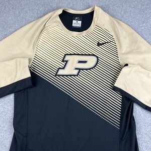 Nike Purdue Boilermakers Shirt Mens Small Pullover Spell Out Dri-Fit Long Sleeve